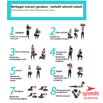 SPEEDS Power Sand Bag Power Bag Pemberat Tubuh 20Kg Tas Pasir Untuk Gym dan Fitness 014-44
