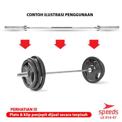 SPEEDS Stick Barbel 180cm Stick Dumbell Bar Straight Olympic Fitness Gym Tongkat Barbel 014-47
