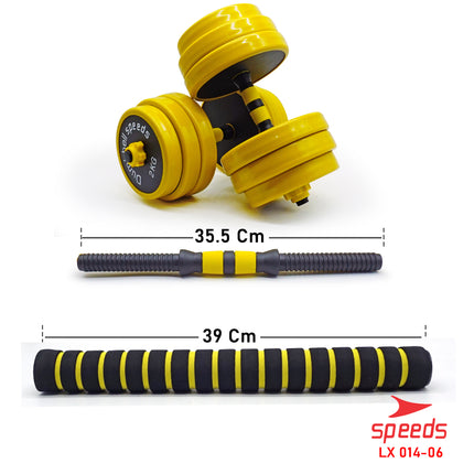 SPEEDS Dumbell Barbel Set 30Kg Tiang Angkat Beban Besi Rubber 30Kg Alat Gym Fitness 014-6