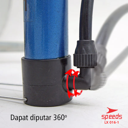 SPEEDS Pompa Angin Manual Plus Jarum Untuk Bola Basket Sepak Futsal Volly Pump Ball 016-1