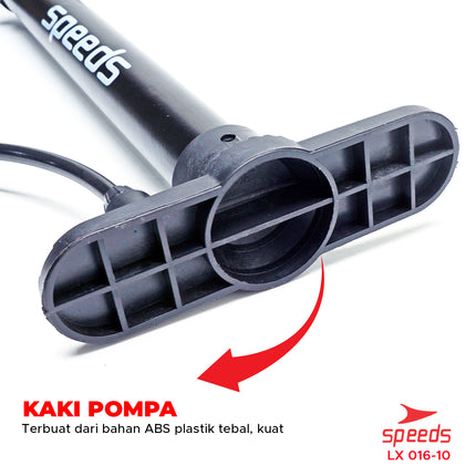 SPEEDS Pompa Angin Sepeda Manual Pompa Ban Motor Pompa Mini Pompa Tangan Multifungsi 016-10