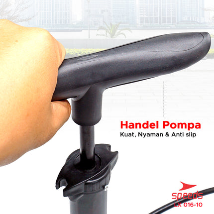 SPEEDS Pompa Angin Sepeda Manual Pompa Ban Motor Pompa Mini Pompa Tangan Multifungsi 016-10
