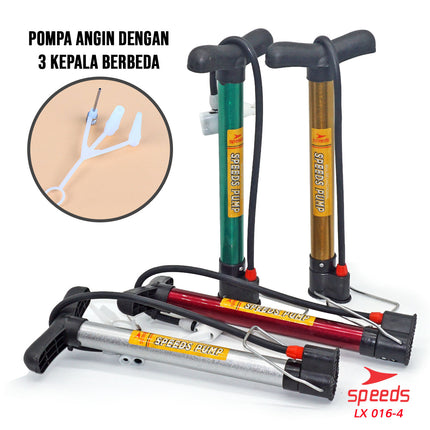 SPEEDS Pompa Angin Mini Ban Sepeda Motor / Ban sepeda / Bola Pump Mini Serbaguna 016-4