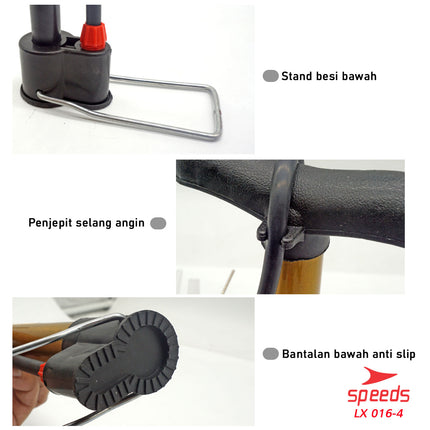 SPEEDS Pompa Angin Mini Ban Sepeda Motor / Ban sepeda / Bola Pump Mini Serbaguna 016-4