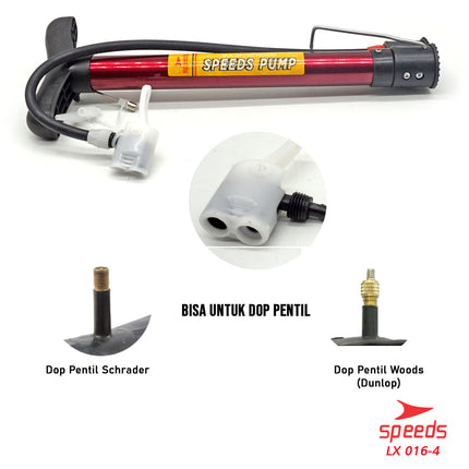 SPEEDS Pompa Angin Mini Ban Sepeda Motor / Ban sepeda / Bola Pump Mini Serbaguna 016-4