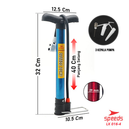 SPEEDS Pompa Angin Mini Ban Sepeda Motor / Ban sepeda / Bola Pump Mini Serbaguna 016-4