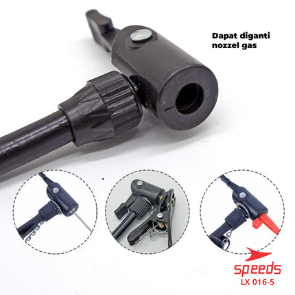 SPEEDS Pompa Angin Ban Sepeda,Motor atau Bola Kokang Pompa Tangan 016-5