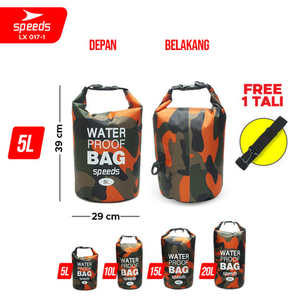 SPEEDS Dry Bag Waterproof Portabel Tas Anti Air Tas Selempang Ocean Pack Dry Bag Ransel Pelampung Apung 017-1