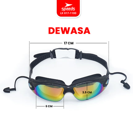 SPEEDS Kacamata Renang Swimming Goggles Dewesa Antifog & UV 017-1100