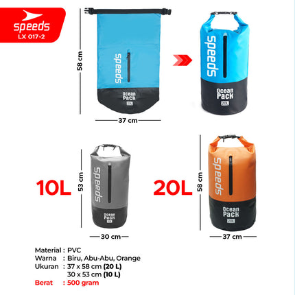 SPEEDS Tas Pelampung Waterproof Dry Bag Ocean Pack Tas Anti Air Renang Pantai Portabel LX 017-2