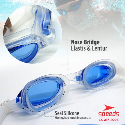 SPEEDS Kacamata renang anak Dewasa Remaja ANTI FOG & UV PROTECTION 017-2005