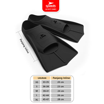 SPEEDS Kaki Katak Sepatu Katak Kodok Fins Fin Renang Selam Diving Snorkeling  XS-S 017-2401