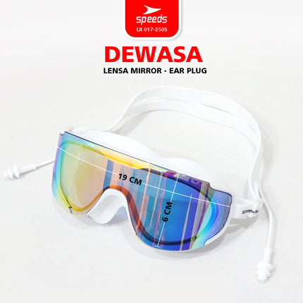 SPEEDS Kacamata Renang Swimming Goggles Lensa Berwarna Anti FOG UV 017-2505
