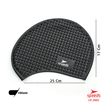 SPEEDS Topi Renang Swimcap Pelindung Telinga Unisex Bahan Silikon Karet Ringan Elastis Anti Air 2602