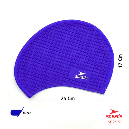 SPEEDS Topi Renang Swimcap Pelindung Telinga Unisex Bahan Silikon Karet Ringan Elastis Anti Air 2602