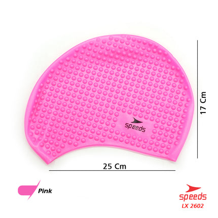 SPEEDS Topi Renang Swimcap Pelindung Telinga Unisex Bahan Silikon Karet Ringan Elastis Anti Air 2602