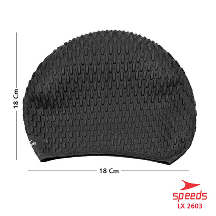 SPEEDS Topi Renang Swimcap Pelindung Telinga Unisex Bahan Silikon Karet Ringan Elastis Anti Air 2603