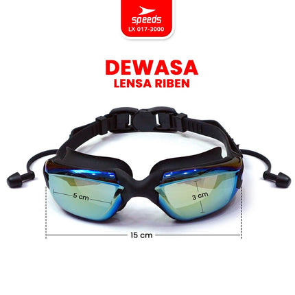 SPEEDS Kacamata Renang Dewesa Swimming Goggles Antifog & UV Shield 017-3000