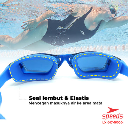 SPEEDS Kacamata Renang Dewasa Mirrored Anti Fog anti UV + Earplug LX 017-5000