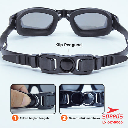 SPEEDS Kacamata Renang Dewasa Mirrored Anti Fog anti UV + Earplug LX 017-5000