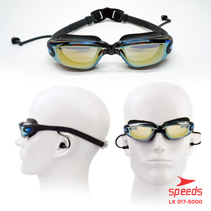 SPEEDS Kacamata Renang Dewasa Mirrored Anti Fog anti UV + Earplug LX 017-5000
