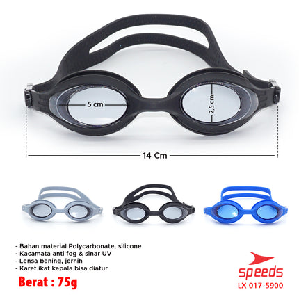 SPEEDS Kacamata renang anak Dewasa Remaja ANTI FOG & UV PROTECTION 017-5900