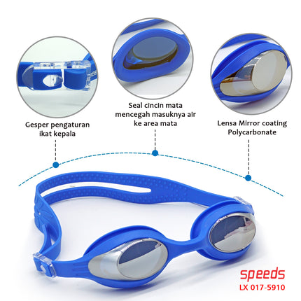 SPEEDS Kacamata renang anak Dewasa Remaja ANTI FOG & UV PROTECTION 017-5910