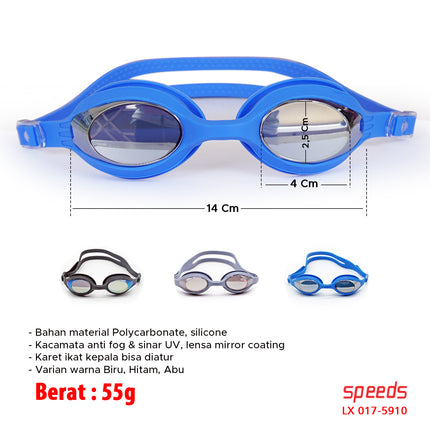 SPEEDS Kacamata renang anak Dewasa Remaja ANTI FOG & UV PROTECTION 017-5910