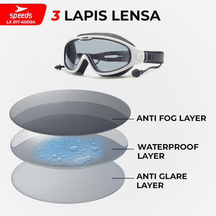 SPEEDS Kacamata renang anak Dewasa Remaja ANTI FOG & UV PROTECTION 017-6000A