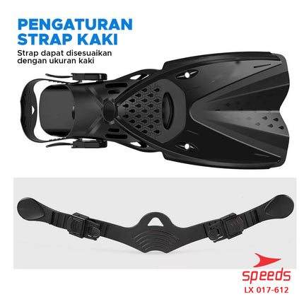 SPEEDS Kaki Katak Renang Kaki Selam Diving Fin Perlengkapan Snorkling Fins 017-612