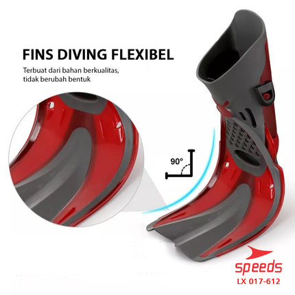 SPEEDS Kaki Katak Renang Kaki Selam Diving Fin Perlengkapan Snorkling Fins 017-612