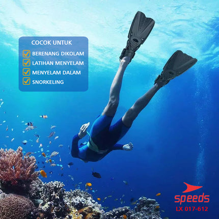 SPEEDS Kaki Katak Renang Kaki Selam Diving Fin Perlengkapan Snorkling Fins 017-612