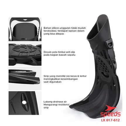 SPEEDS Kaki Katak Renang Kaki Selam Diving Fin Perlengkapan Snorkling Fins 017-612
