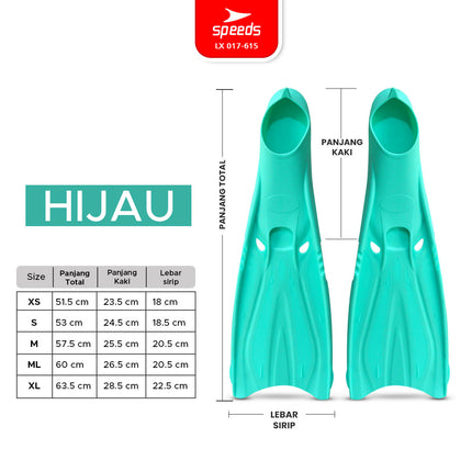 SPEEDS Kaki Katak Diving Fins Perlengkapan Snorkeling Laut Menyelam Kaki Kodok 017-615