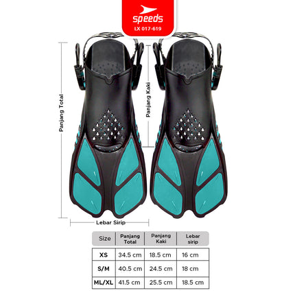 SPEEDS Kaki Katak Fin Renang Snorkeling Fins Diving Fin Kaki Katak Renang 017-619
