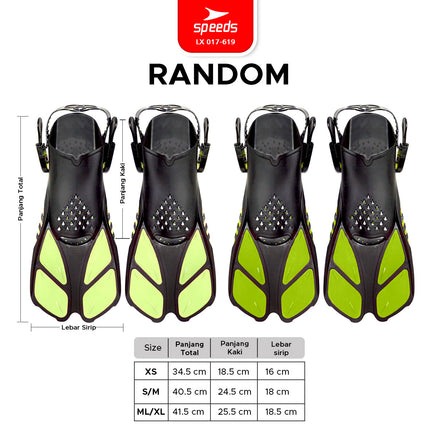 SPEEDS Kaki Katak Fin Renang Snorkeling Fins Diving Fin Kaki Katak Renang 017-619