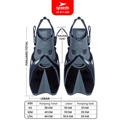 SPEEDS Fin Kaki Katak Diving Fins Snorkeling Equipment Peralatan Menyelam 017-625