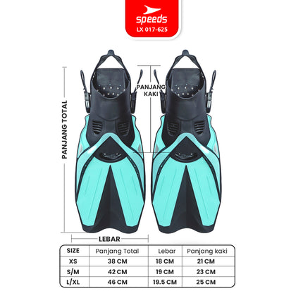 SPEEDS Fin Kaki Katak Diving Fins Snorkeling Equipment Peralatan Menyelam 017-625