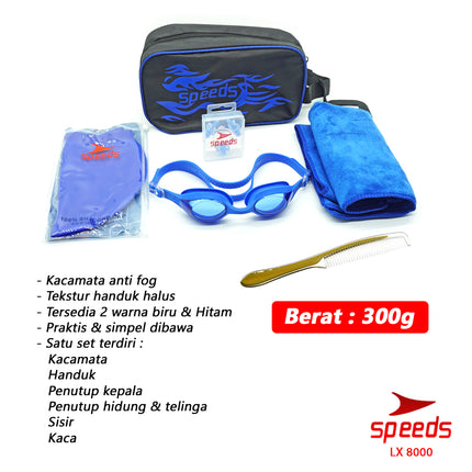 SPEEDS Kacamata Renang Kacamata Renang Dewasa Satu Set Swiming Googles Simple 017-8000