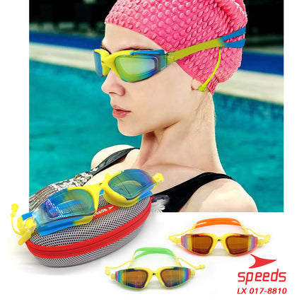 SPEEDS Kacamata Renang Dewasa Anti Fog & UV + Earplug Kacamata Renang Universal LX 017-8810