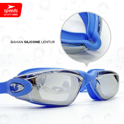 SPEEDS Kacamata Renang Dewasa Diving Anti Fog & Uv Protect With Ear Protect Original 017-S866
