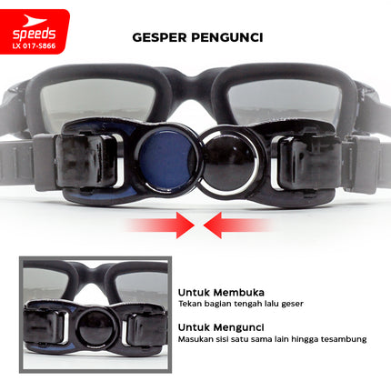SPEEDS Kacamata Renang Dewasa Diving Anti Fog & Uv Protect With Ear Protect Original 017-S866