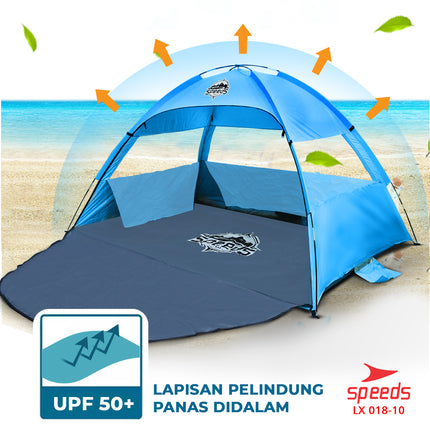 SPEEDS Tenda Camping Gunung Mendaki terbuka otomatis untuk 3-4 Orang Tenda Piknik 018-10