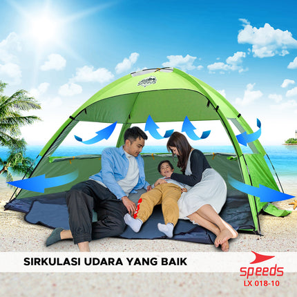 SPEEDS Tenda Camping Gunung Mendaki terbuka otomatis untuk 3-4 Orang Tenda Piknik 018-10