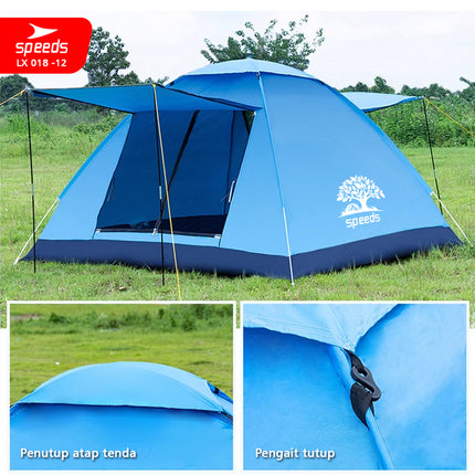 SPEEDS Tenda Camping Family Otomatis Piknik Gunung Mendak Dengan Alas Anti Air 018-12