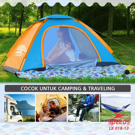 SPEEDS Tenda Camping Gunung Mendaki Army Dome 2-3 Orang Dengan Alas Tenda Anti Air 018-13