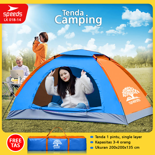 SPEEDS Tenda Camping Gunung Mendaki Army Dome 4-5 Orang Dengan Alas Tenda Anti Air 018-14