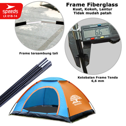 SPEEDS Tenda Camping Gunung Mendaki Army Dome 4-5 Orang Dengan Alas Tenda Anti Air 018-14