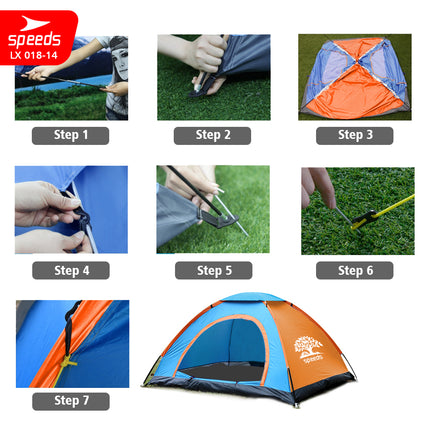 SPEEDS Tenda Camping Gunung Mendaki Army Dome 4-5 Orang Dengan Alas Tenda Anti Air 018-14