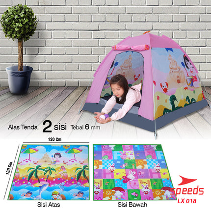 SPEEDS Tenda Anak Karakter Kartun Camping Outdoor Otomatis Anti Air LX 018-15